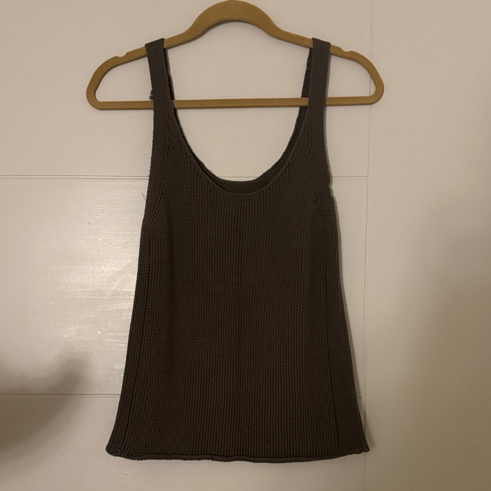 Vince Dark Brown Knit Tank Top